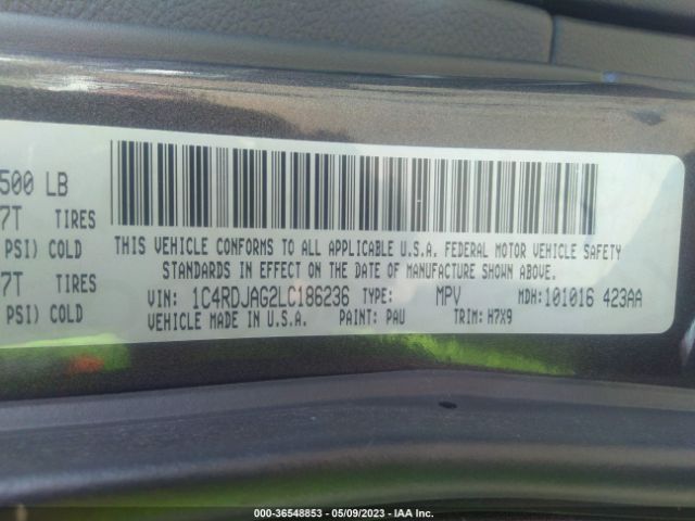 1C4RDJAG2LC186236 Dodge Durango Sxt Plus