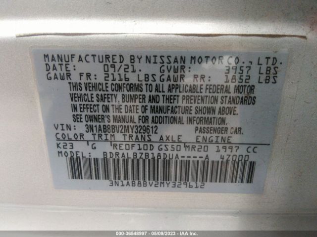 3N1AB8BV2MY329612 Nissan SENTRA S