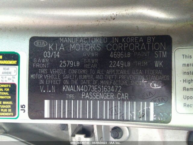 KNALN4D73E5163472 KIA Cadenza Premium