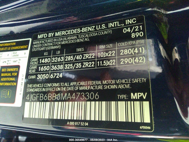 4JGFB6BB6MA473306 Mercedes-Benz Gle Amg Gle 53