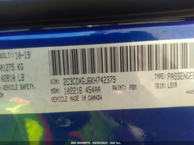2C3CDXGJ6KH742379 Dodge Charger Scat Pack
