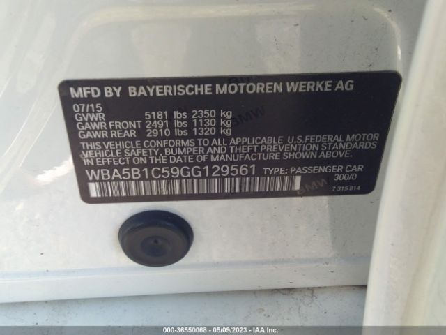 WBA5B1C59GG129561 BMW 5 Series 535i