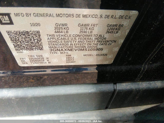 Chevrolet Equinox Premier 2021 3GNAXNEV0MS105905 Image 9