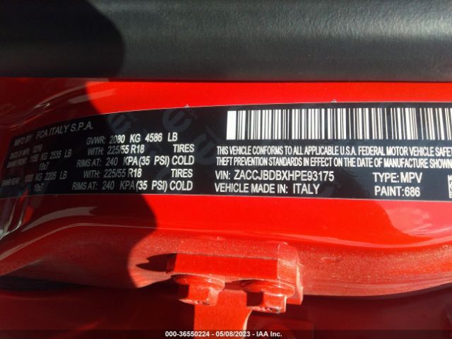 ZACCJBDBXHPE93175 Jeep Renegade Limited