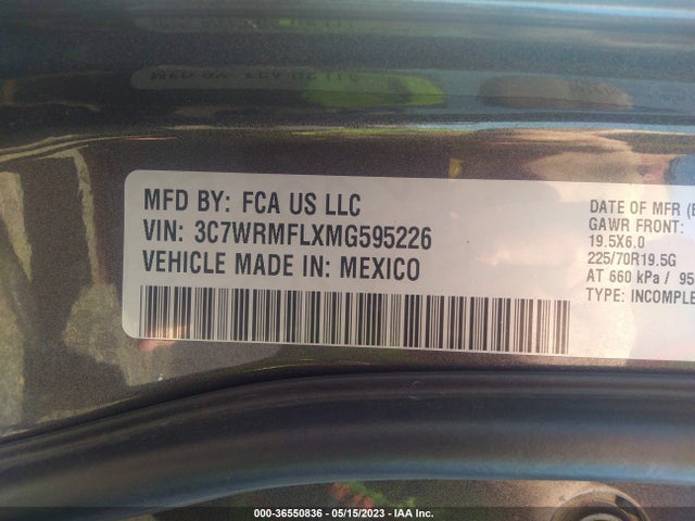 2021 Ram 5500, VIN: 3C7WRMFLXMG595226