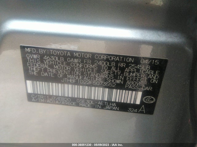 JTHBF1D22F5073552 Lexus IS 250
