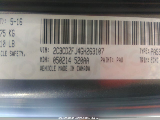 Dodge Challenger R/t Scat Pack 2016 2C3CDZFJ4GH263107 Image 9