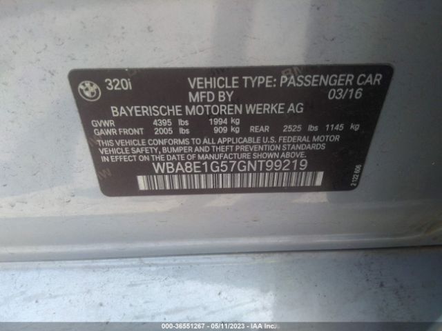 WBA8E1G57GNT99219 BMW 3 Series 320i