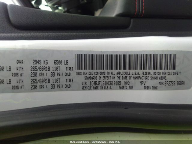 1C4RJFLG1HC610189 Jeep Grand Cherokee Trailhawk