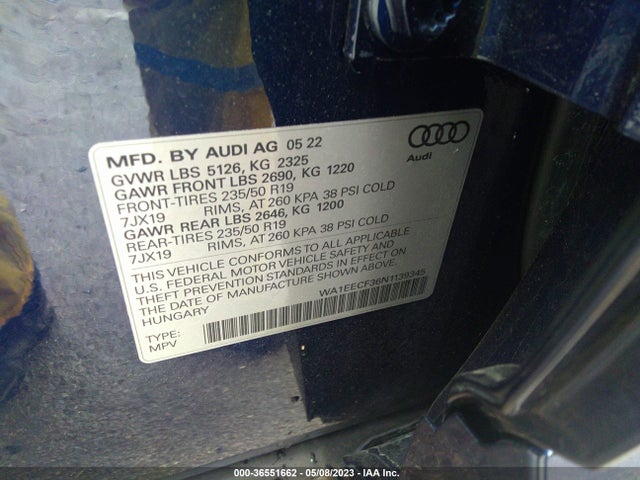 WA1EECF36N1139345 Audi Q3 S Line Premium Plus