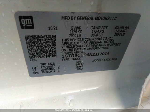 GMC Sierra 1500 Limited Elevation 2022 1GTR9CED6NZ117014 Image 9