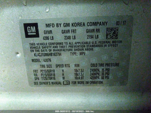 KL4CJ1SM6HB163794 Buick Encore