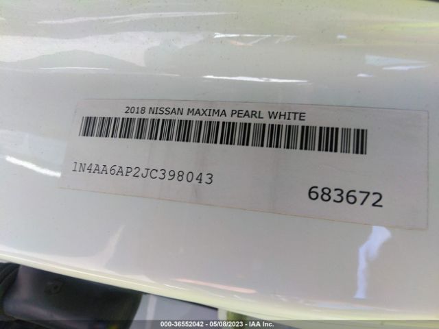 1N4AA6AP2JC398043 Nissan Maxima Platinum