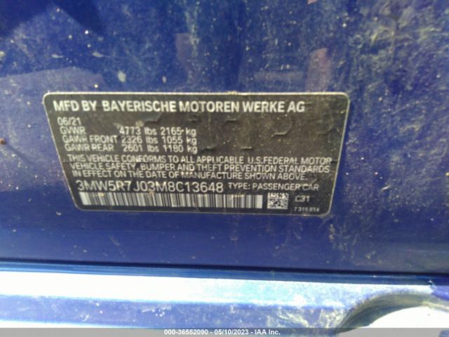 3MW5R7J03M8C13648 BMW 3 Series 330i Xdrive