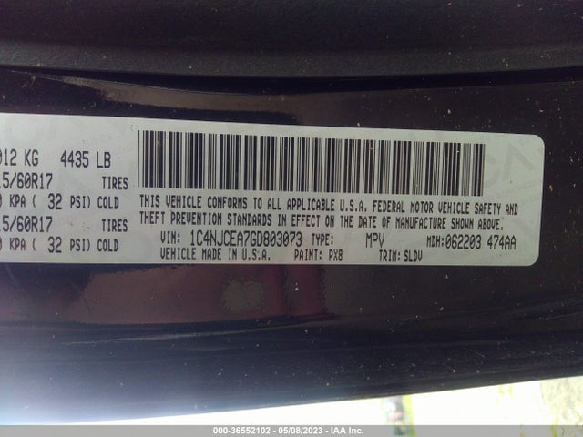 1C4NJCEA7GD803073 Jeep Compass High Altitude Edition