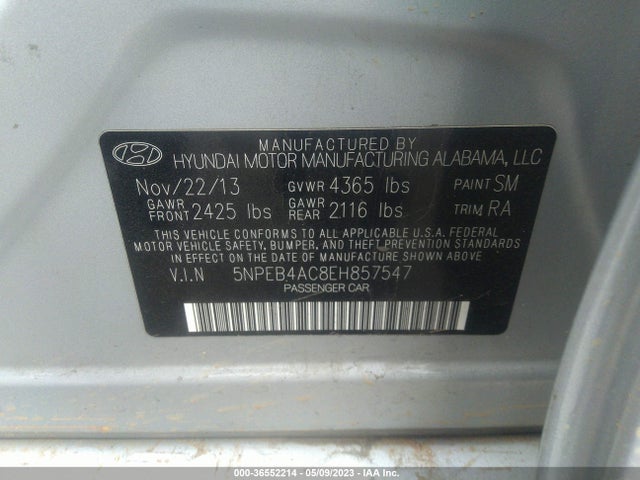 Hyundai SONATA GLS 2014 5NPEB4AC8EH857547 Image 11