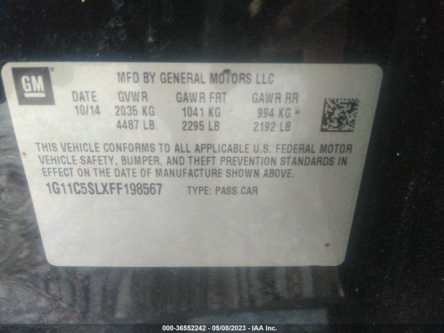Chevrolet MALIBU LT 2015 1G11C5SLXFF198567 Image 11