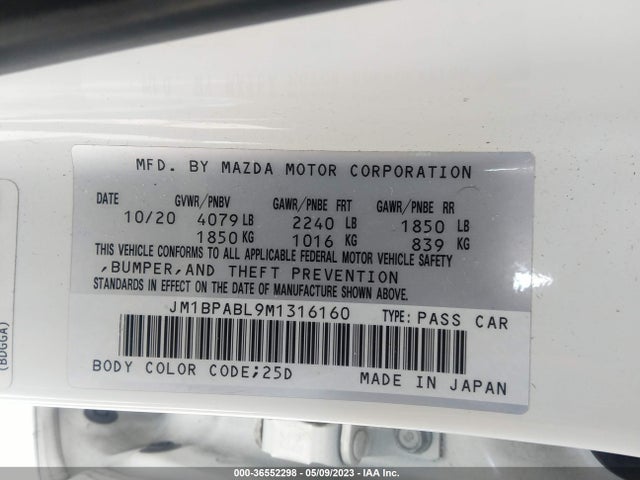 Mazda Mazda3 Sedan Select 2021 JM1BPABL9M1316160 Image 11