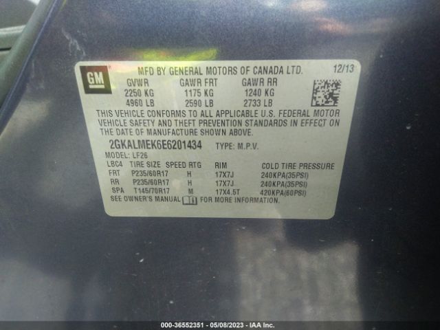 2GKALMEK6E6201434 GMC Terrain Sle