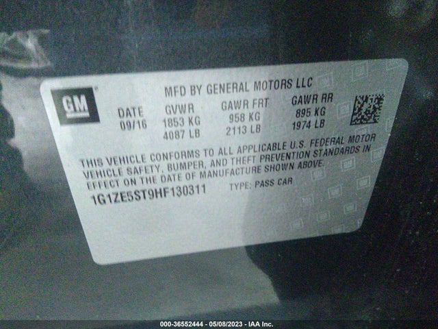 Chevrolet MALIBU LT 2017 1G1ZE5ST9HF130311 Image 10