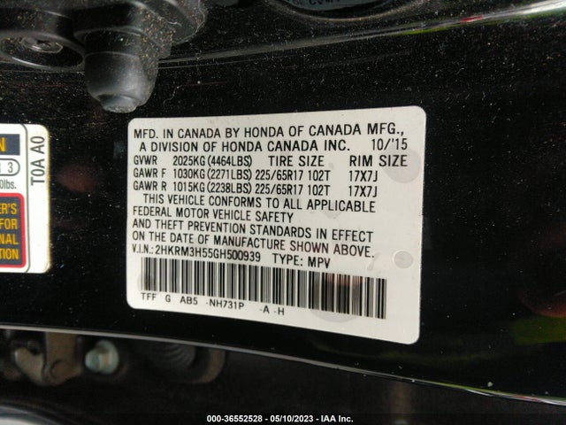 Honda CR-V EX 2016 2HKRM3H55GH500939 Image 10