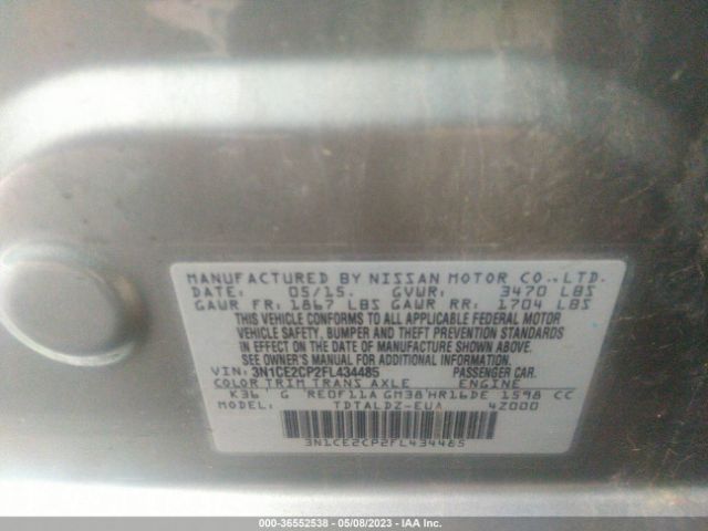 3N1CE2CP2FL434485 Nissan Versa Note Sv
