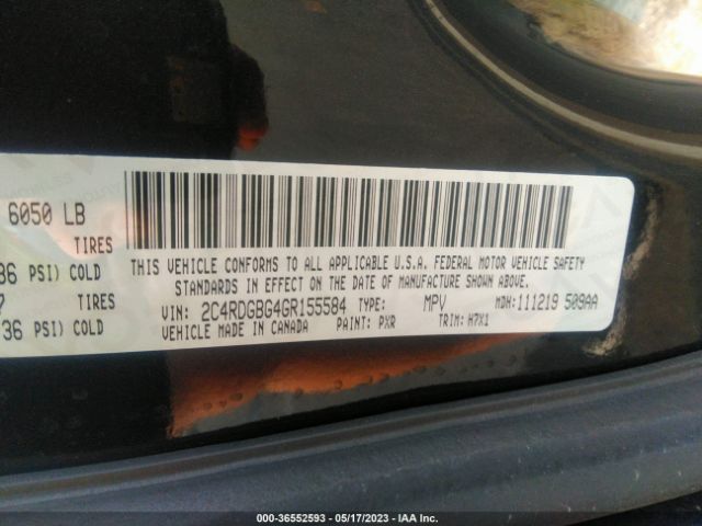 2C4RDGBG4GR155584 Dodge Grand Caravan Se