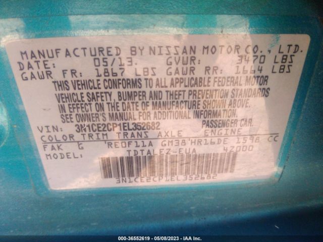 3N1CE2CP1EL352682 Nissan Versa Note Sv
