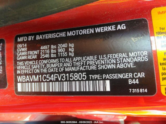 WBAVM1C54FV315805 BMW X1 Sdrive28i