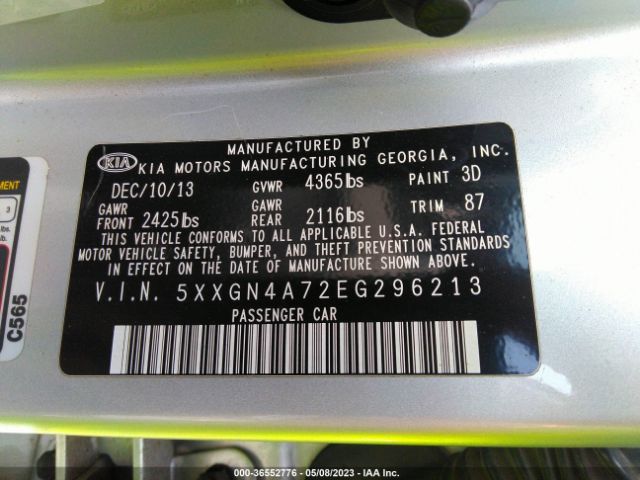 5XXGN4A72EG296213 KIA OPTIMA EX