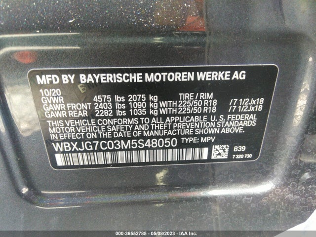 BMW X1 Sdrive28i 2021 аукцион фото