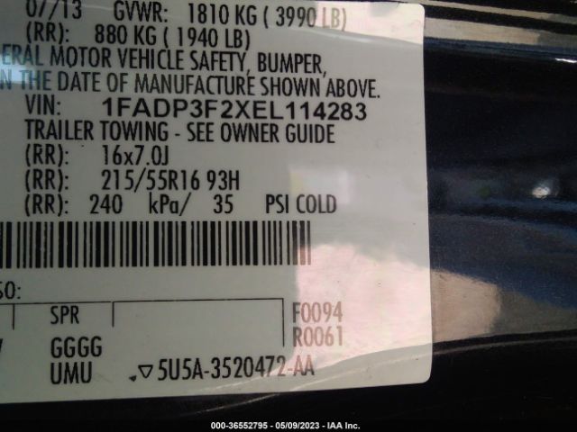 1FADP3F2XEL114283 Ford FOCUS SE