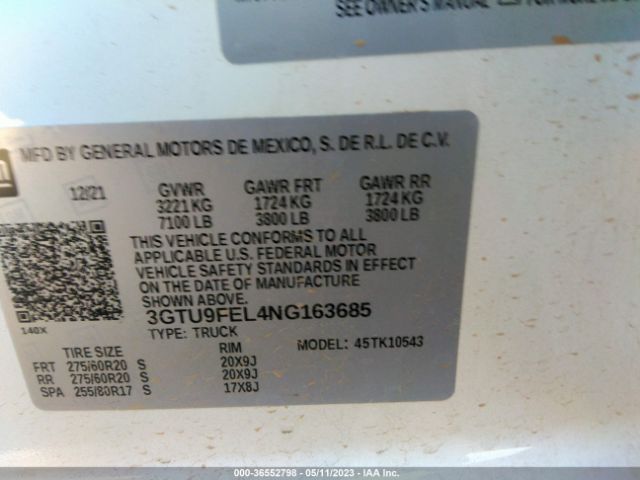 3GTU9FEL4NG163685 GMC Sierra 1500 Limited Denali