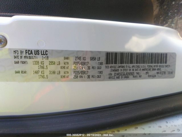 2C4RDGEG6JR202925 Dodge Grand Caravan Gt