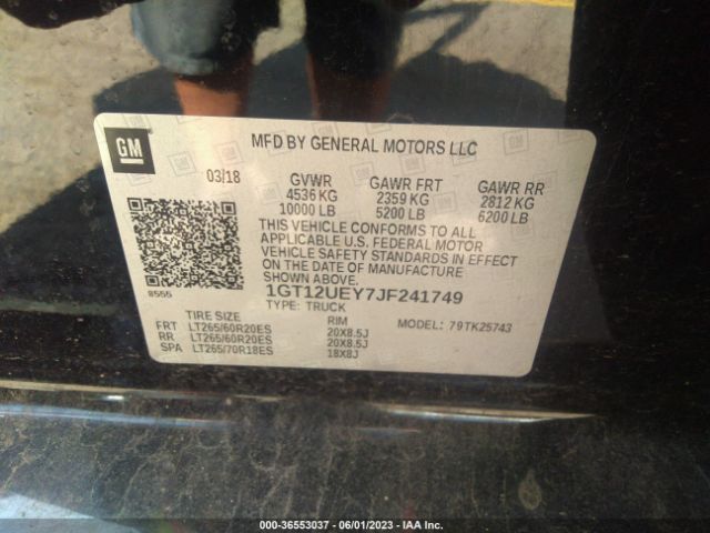 1GT12UEY7JF241749 GMC Sierra 2500hd Denali