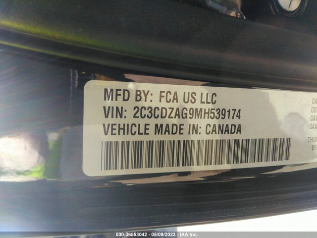 Dodge Challenger Sxt 2021 2C3CDZAG9MH539174 Image 10