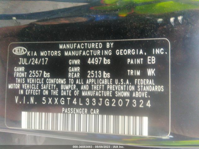 5XXGT4L33JG207324 KIA Optima S