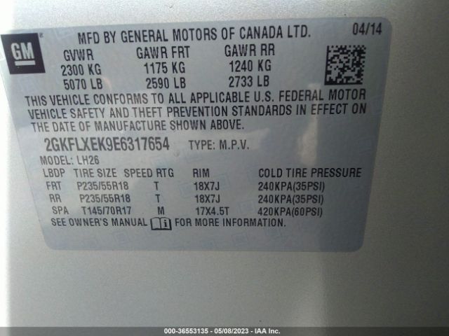 2GKFLXEK9E6317654 GMC Terrain Slt