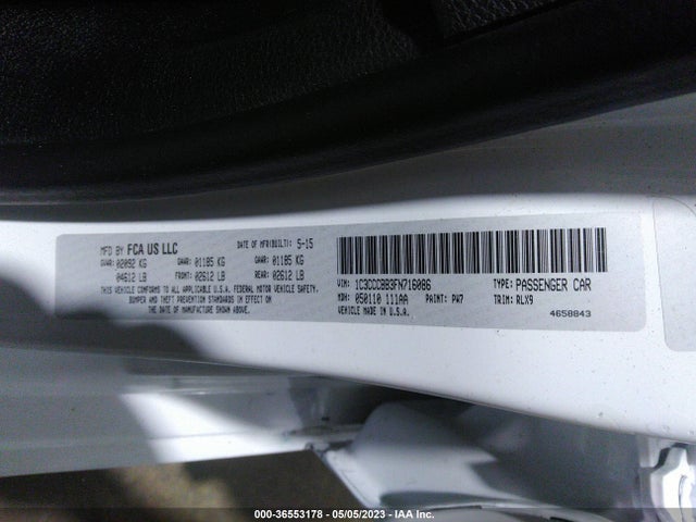 Chrysler 200 S 2015 1C3CCCBB3FN716086 Image 9