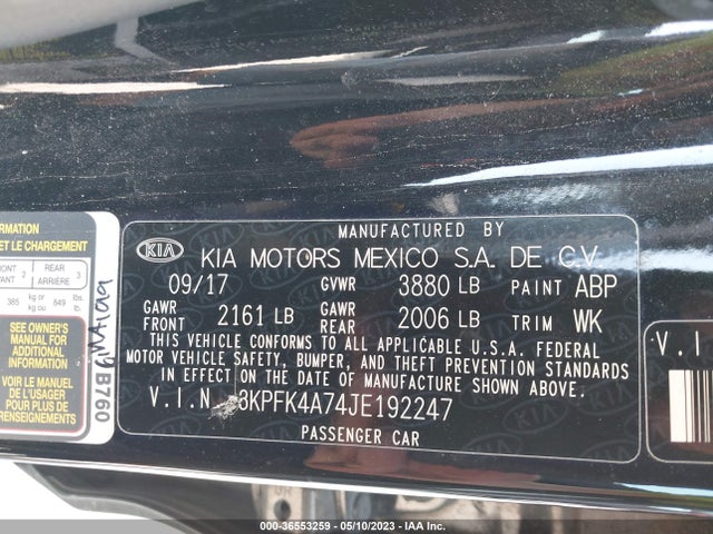 KIA FORTE LX 2018 3KPFK4A74JE192247 Image 11