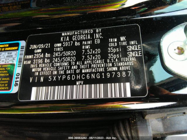 5XYP6DHC6NG197387 KIA Telluride S