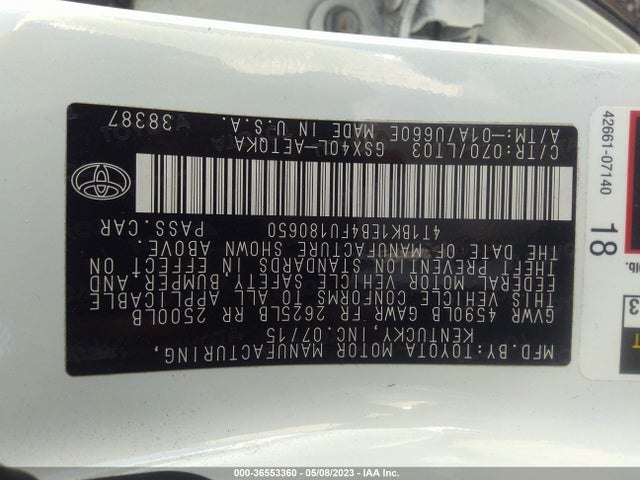 2015 TOYOTA AVALON LIMITED VIN: 4T1BK1EB4FU180650