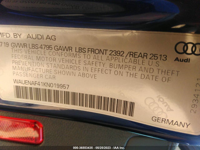 WAUENAF41KN019957 Audi A4 Premium Plus