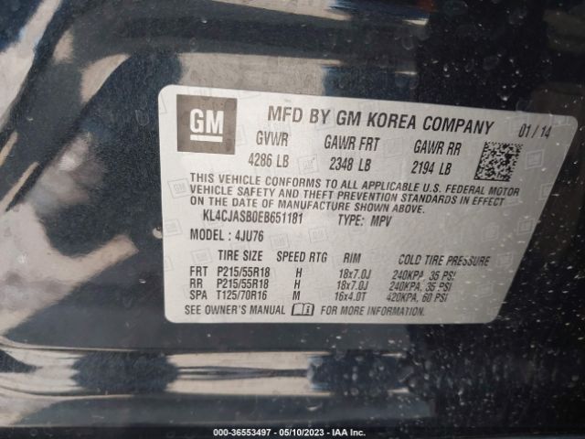 KL4CJASB0EB651181 Buick Encore