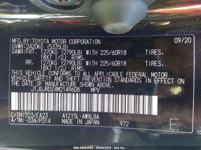 JTJGJRDZ4M2149608 Lexus Nx Nx 300h