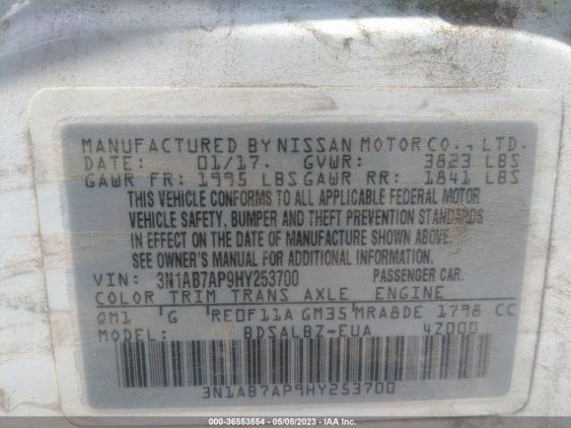 3N1AB7AP9HY253700 Nissan SENTRA S