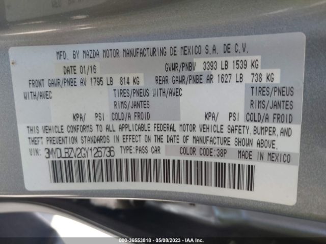 3MYDLBZV2GY126736 Scion IA