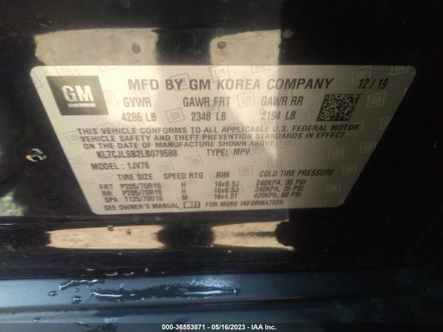 Chevrolet Trax Lt 2020 KL7CJLSB2LB079588 Image 9