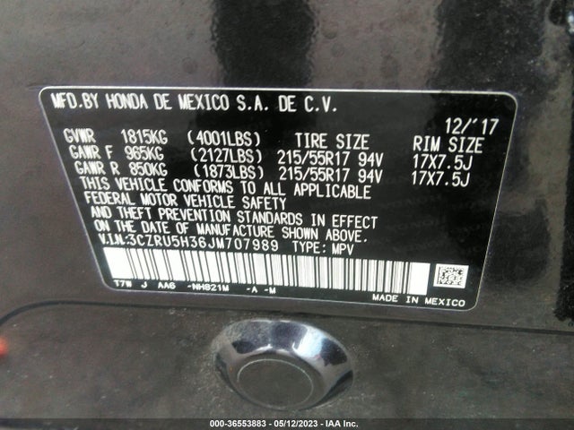 Honda HR-V LX 2018 3CZRU5H36JM707989 Image 9