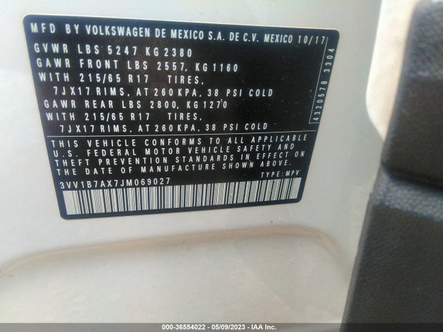 3VV1B7AX7JM069027 Volkswagen TIGUAN S